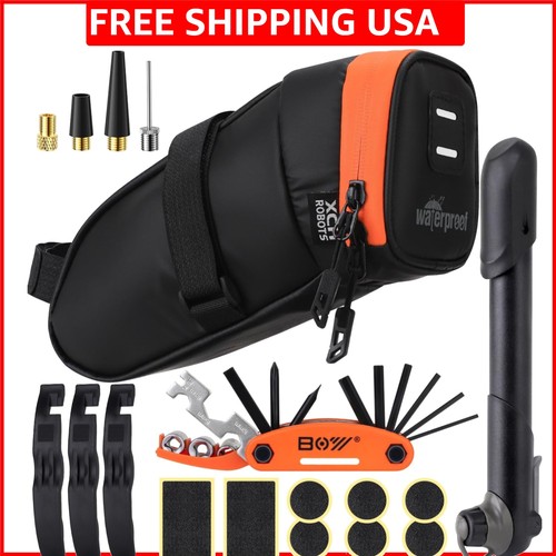 Bicycle saddle repair bag with - bicycle,